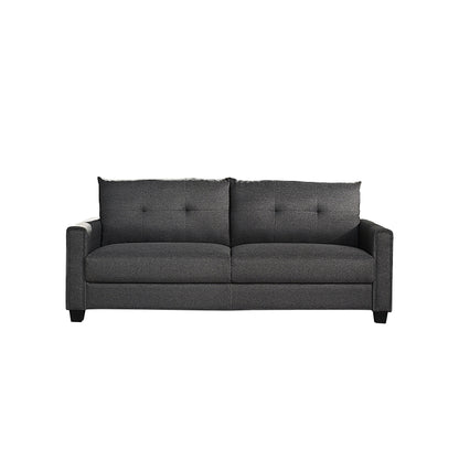 Canapé rembourré en lin avec coussins capitonnés - 30,71 x 81,10 x 32,28