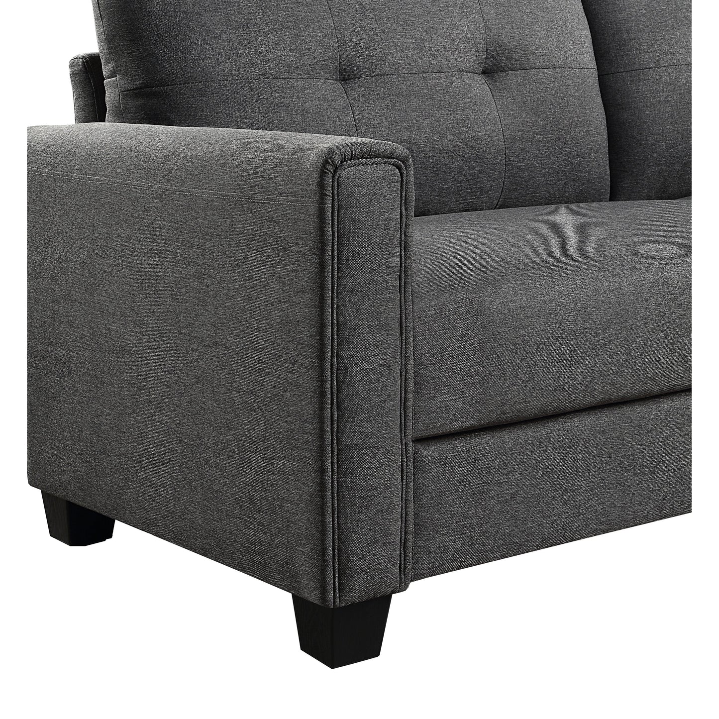 Canapé rembourré en lin avec coussins capitonnés - 30,71 x 81,10 x 32,28