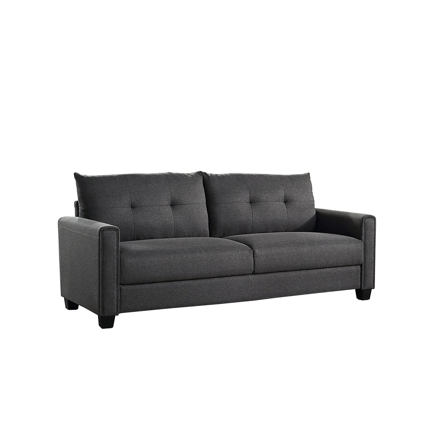 Canapé rembourré en lin avec coussins capitonnés - 30,71 x 81,10 x 32,28