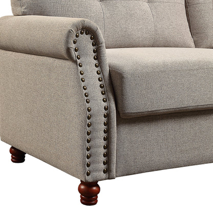 Canapé en lin beige avec rangement - 32,28 x 79,53 x 33,47