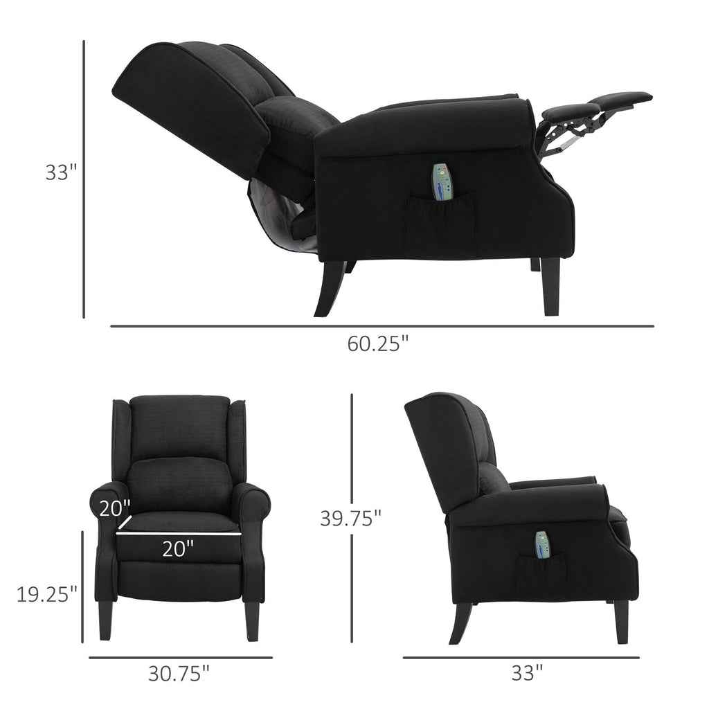 Canapé inclinable massant en lin avec fonction chauffante, télécommande et inclinaison manuelle