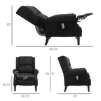 Canapé inclinable massant en lin avec fonction chauffante, télécommande et inclinaison manuelle