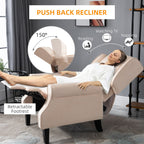 Canapé inclinable massant en lin avec fonction chauffante, télécommande et inclinaison manuelle