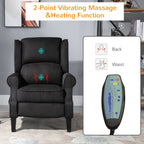 Canapé inclinable massant en lin avec fonction chauffante, télécommande et inclinaison manuelle