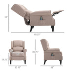 Canapé inclinable massant en lin avec fonction chauffante, télécommande et inclinaison manuelle