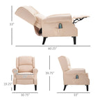 Canapé inclinable massant en lin avec fonction chauffante, télécommande et inclinaison manuelle