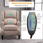 Canapé inclinable massant en lin avec fonction chauffante, télécommande et inclinaison manuelle