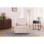 Fauteuil inclinable en lin, lit gigogne, fauteuil de salon pliant, fauteuil convertible avec port USB, porte-gobelet et poches latérales