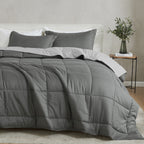 Parure de couette réversible toutes saisons en duvet synthétique Linery &amp; Co.