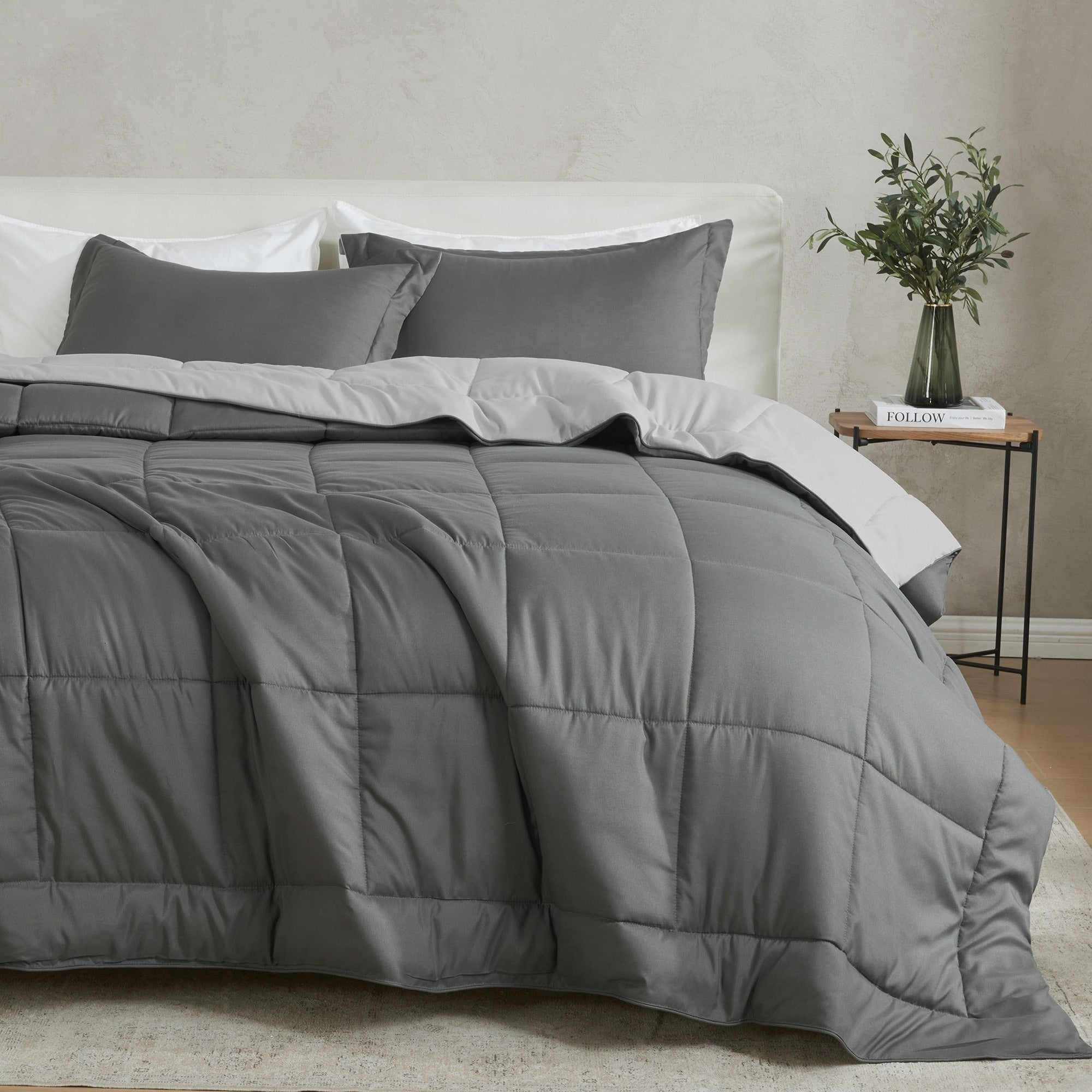 Parure de couette réversible toutes saisons en duvet synthétique Linery &amp; Co.