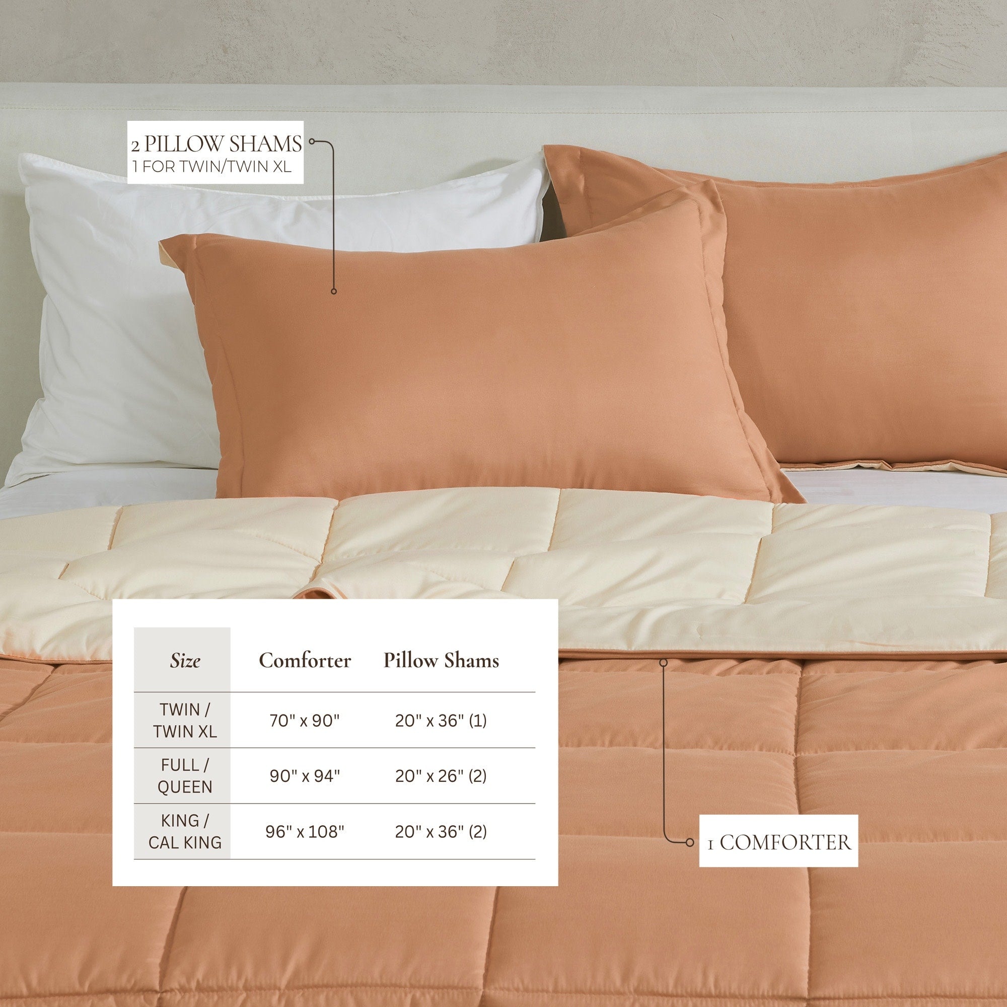 Parure de couette réversible toutes saisons en duvet synthétique Linery &amp; Co.