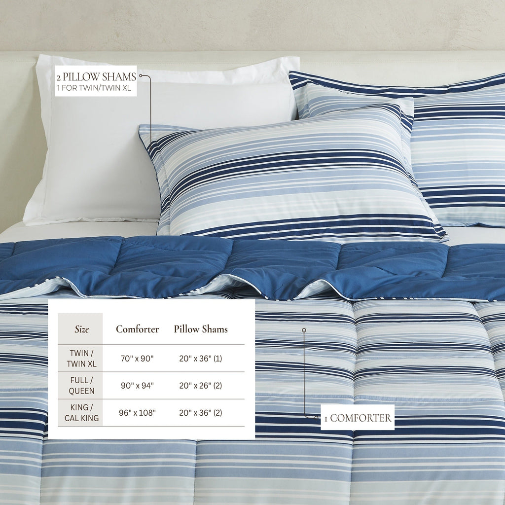 Parure de couette réversible toutes saisons en duvet synthétique Linery &amp; Co.
