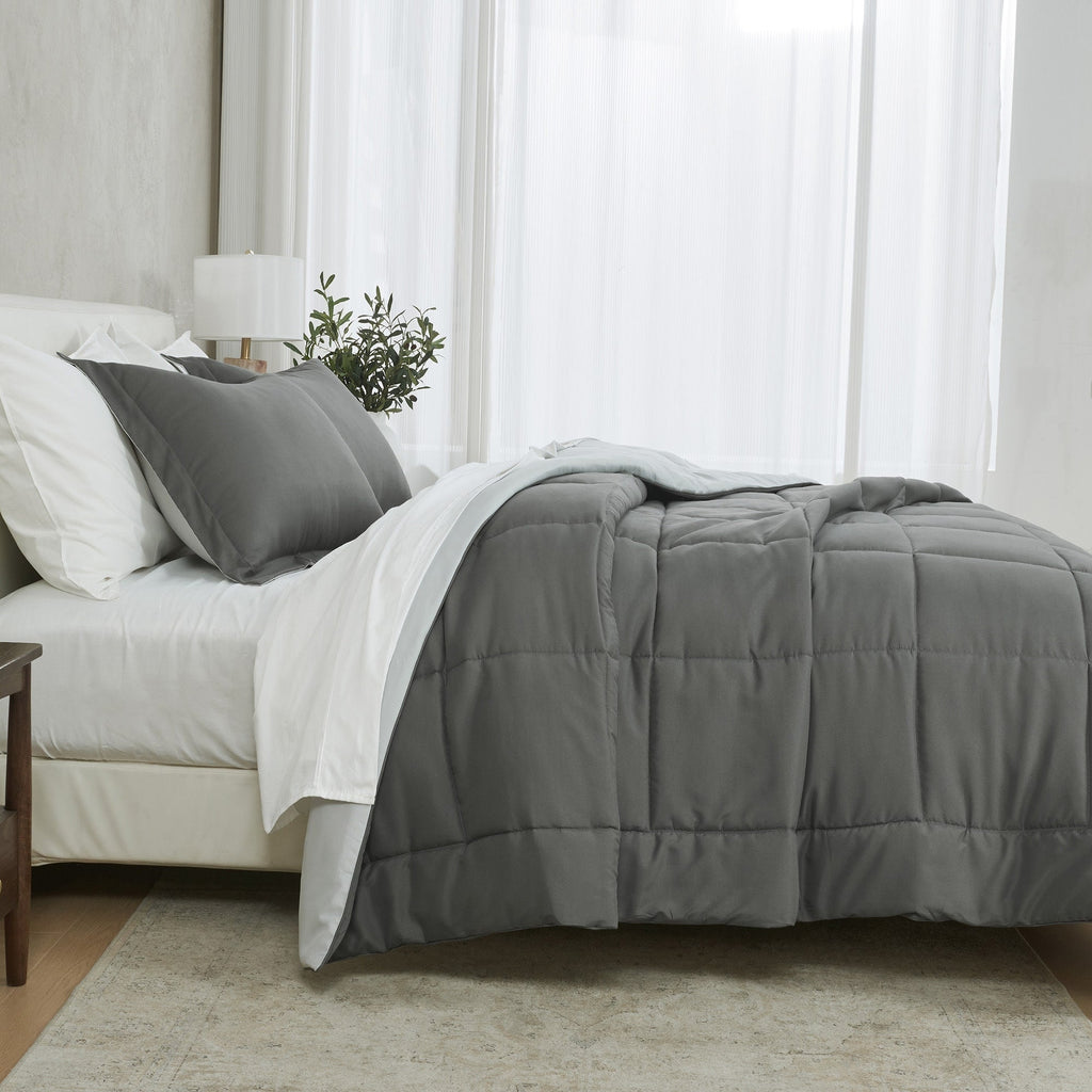 Parure de couette réversible toutes saisons en duvet synthétique Linery &amp; Co.