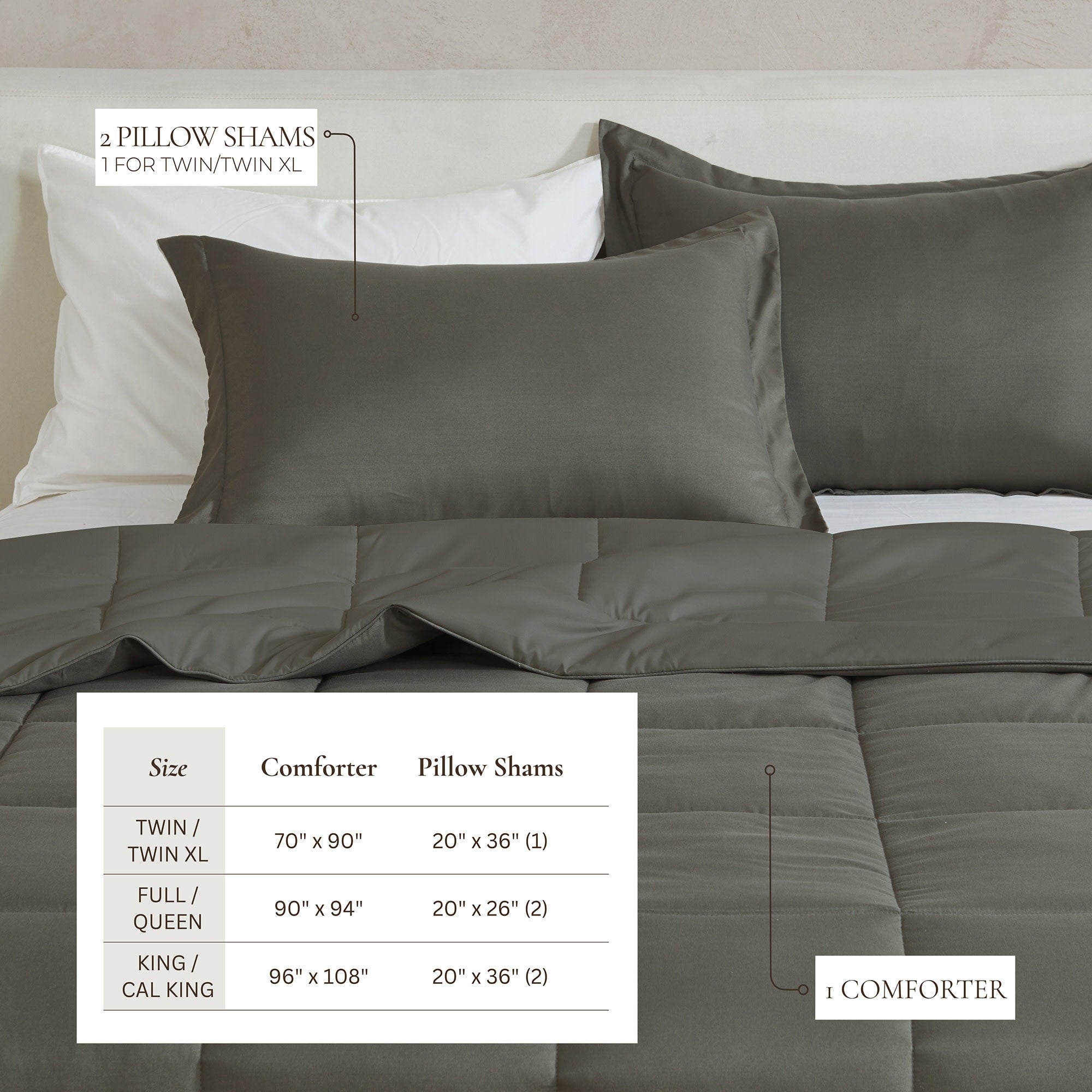 Parure de couette réversible toutes saisons en duvet synthétique Linery &amp; Co.