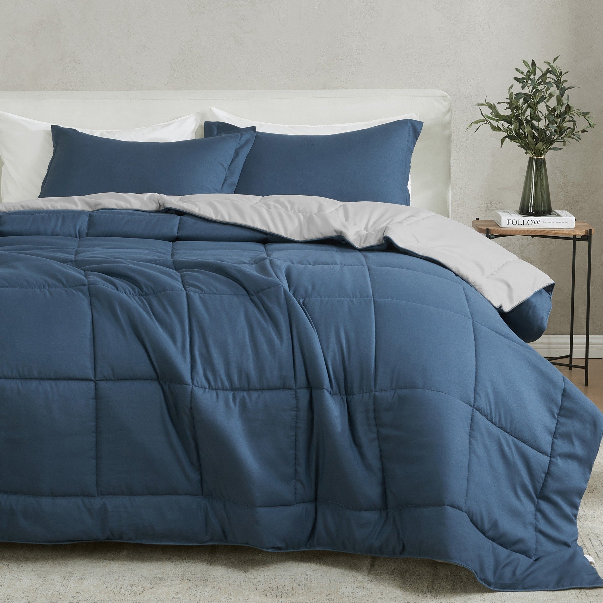Parure de couette réversible toutes saisons en duvet synthétique Linery &amp; Co.