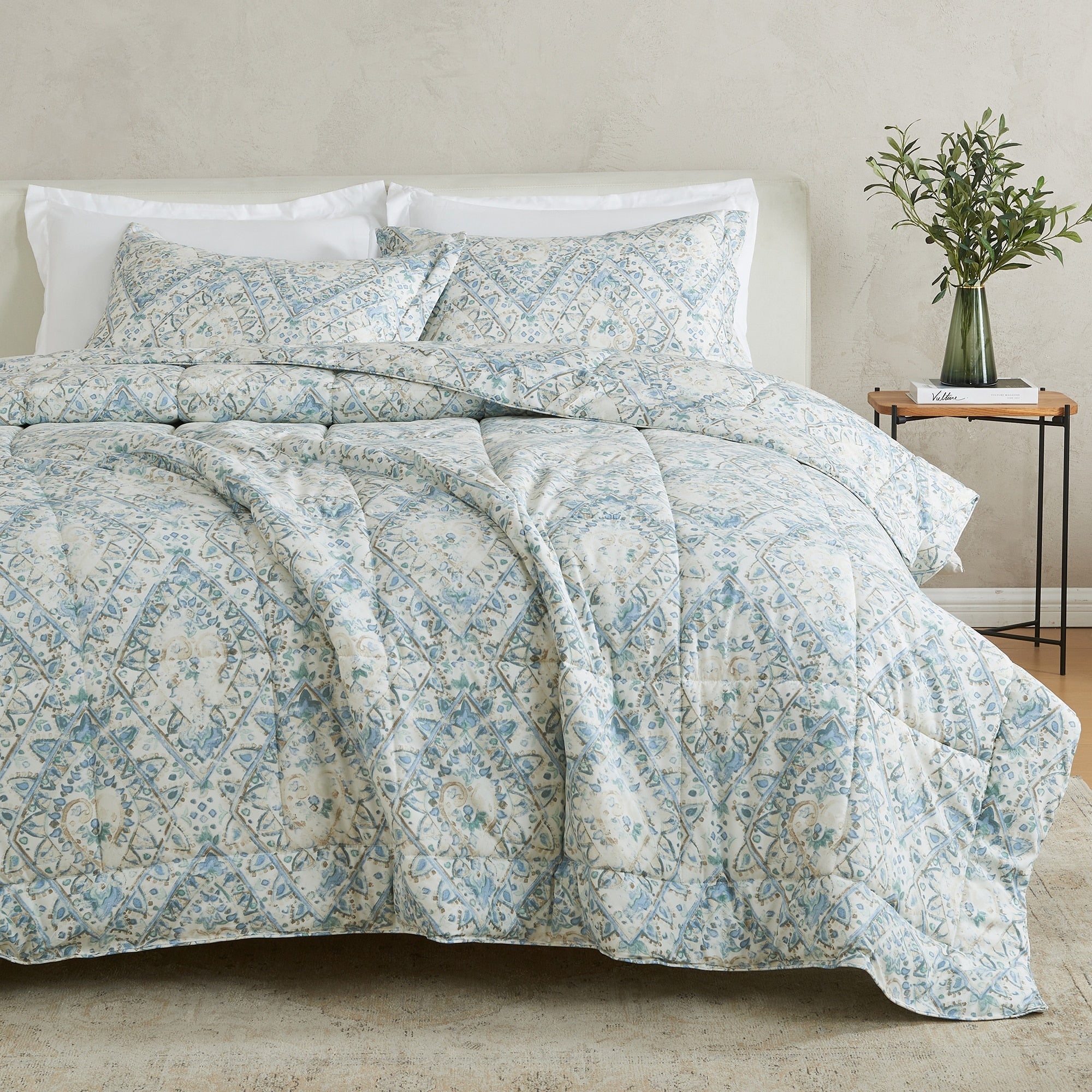 Parure de couette réversible toutes saisons en duvet synthétique Linery &amp; Co.
