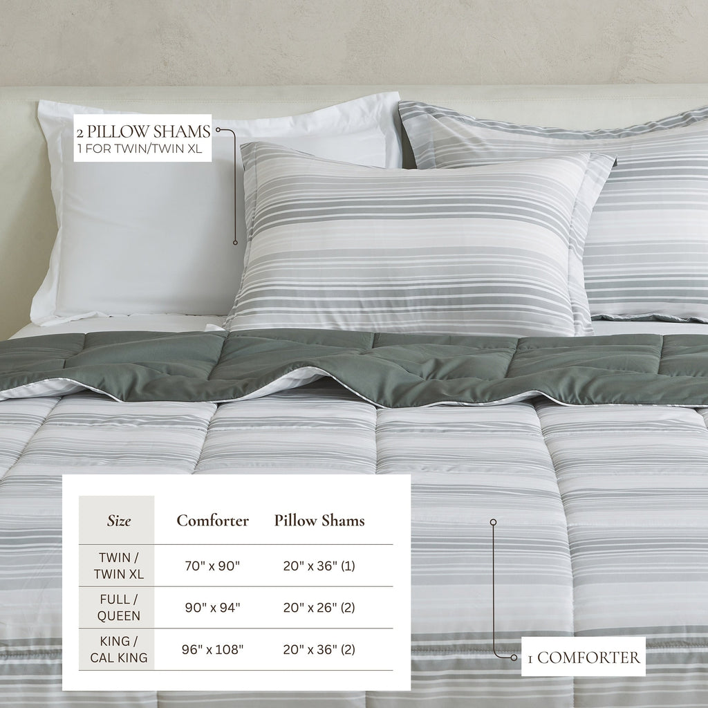 Parure de couette réversible toutes saisons en duvet synthétique Linery &amp; Co.
