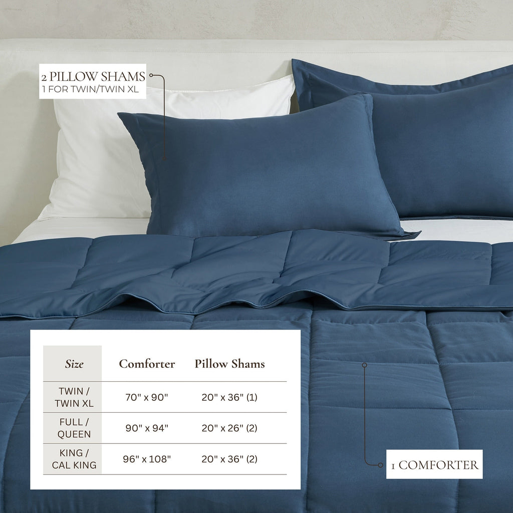 Parure de couette réversible toutes saisons en duvet synthétique Linery &amp; Co.