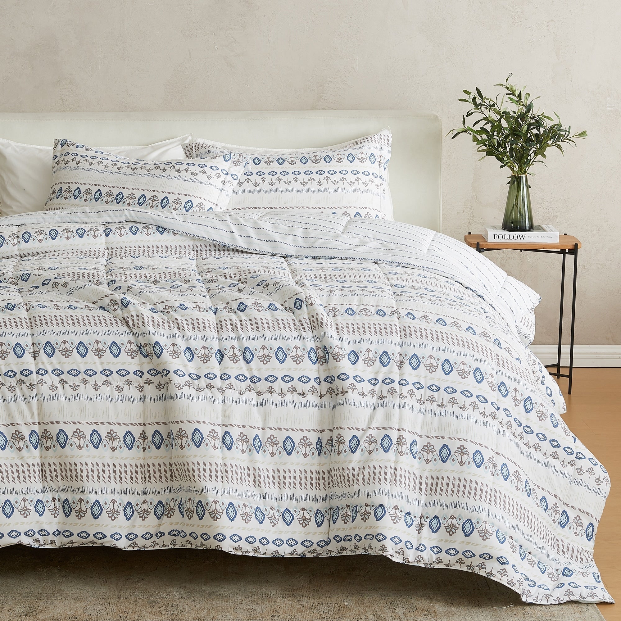 Parure de couette réversible toutes saisons en duvet synthétique Linery &amp; Co.