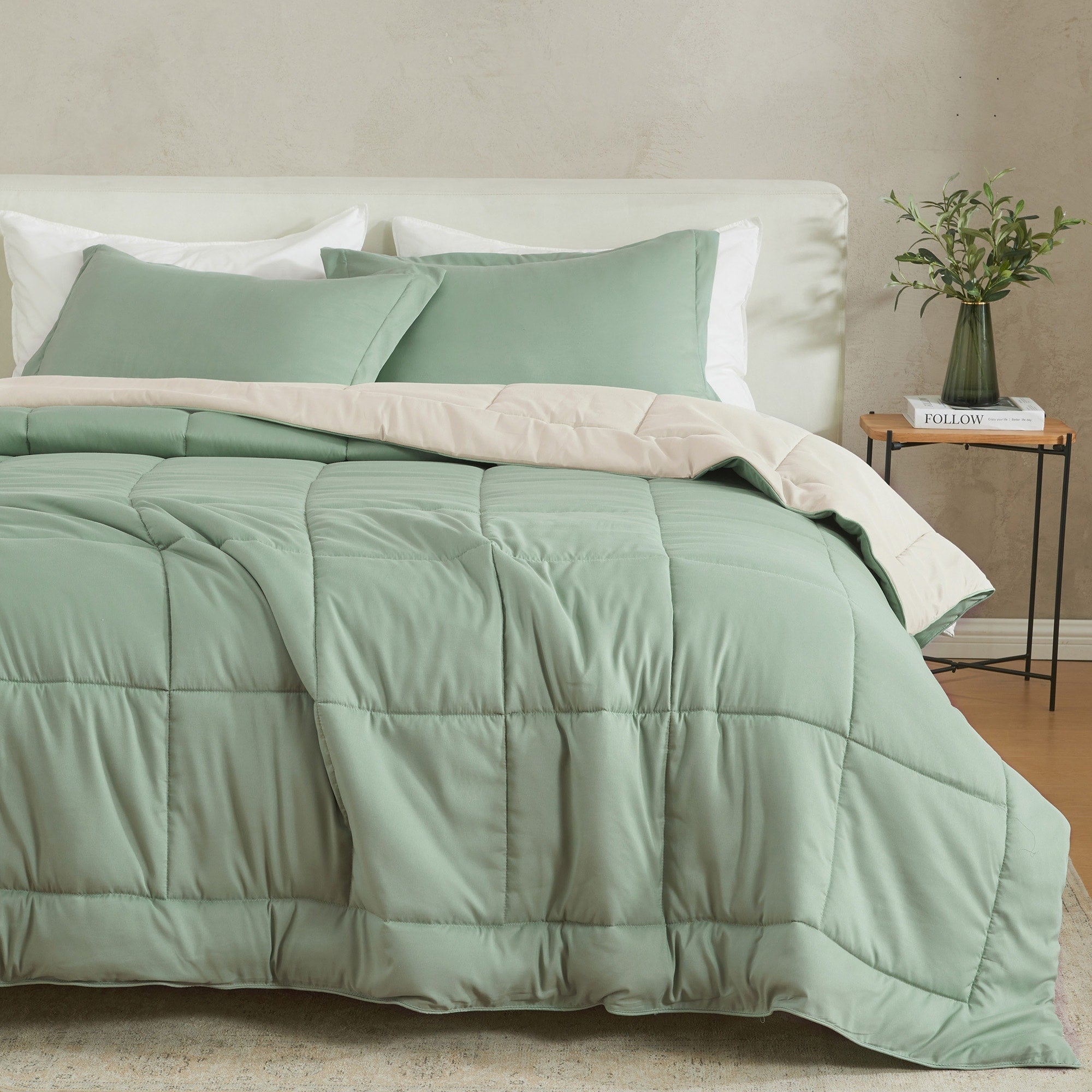 Parure de couette réversible toutes saisons en duvet synthétique Linery &amp; Co.