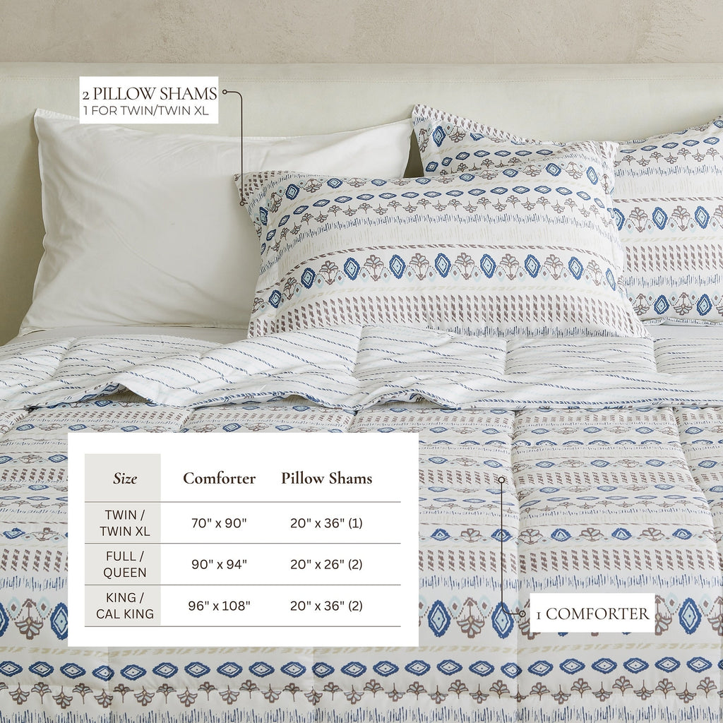 Parure de couette réversible toutes saisons en duvet synthétique Linery &amp; Co.