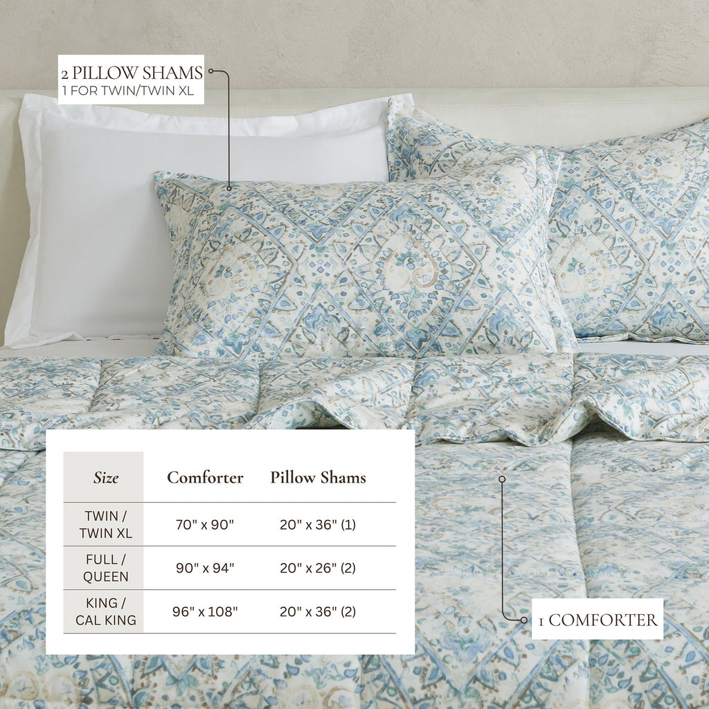Parure de couette réversible toutes saisons en duvet synthétique Linery &amp; Co.