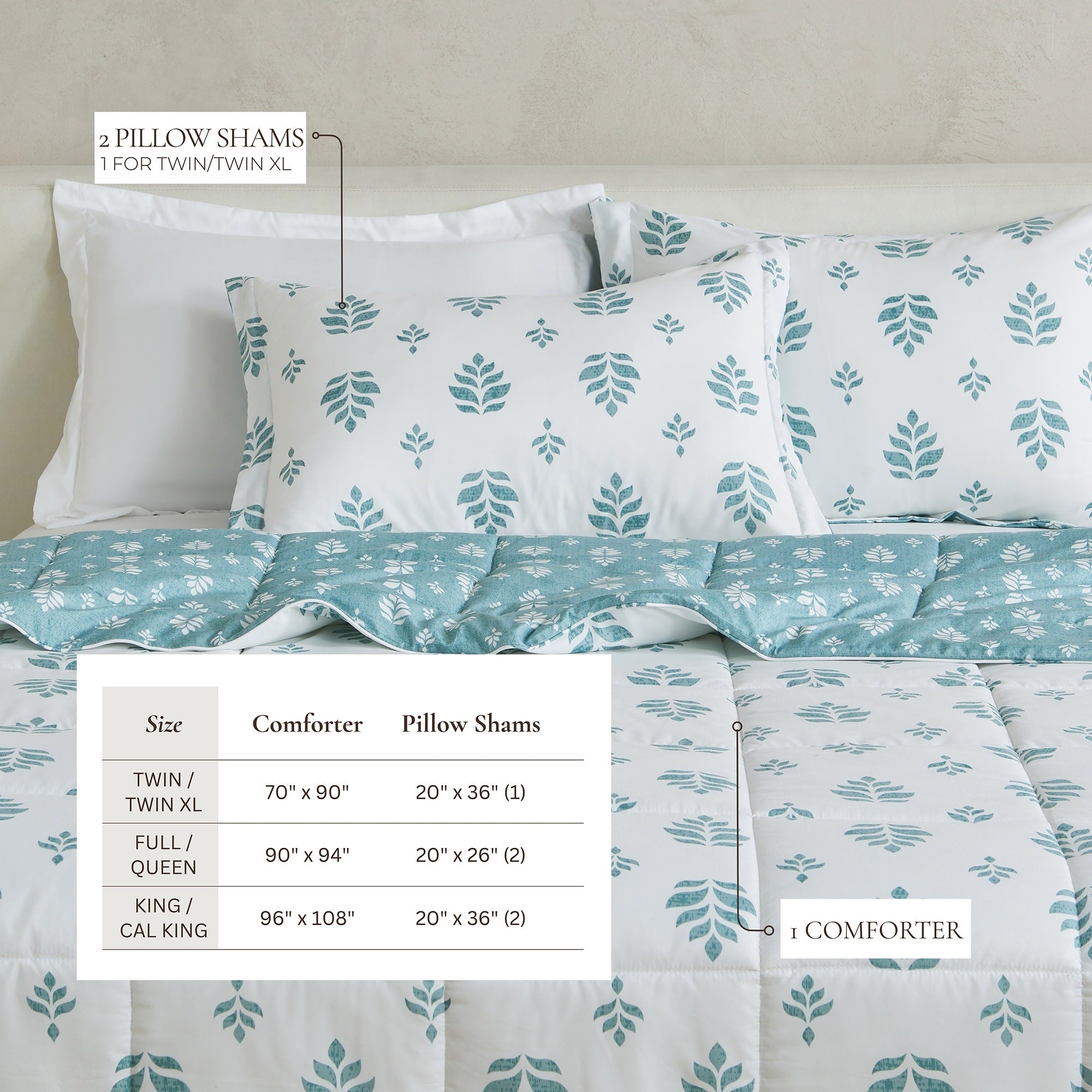 Parure de couette réversible toutes saisons en duvet synthétique Linery &amp; Co.