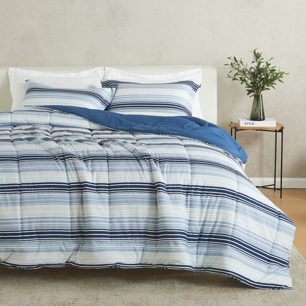 Parure de couette réversible toutes saisons en duvet synthétique Linery &amp; Co.