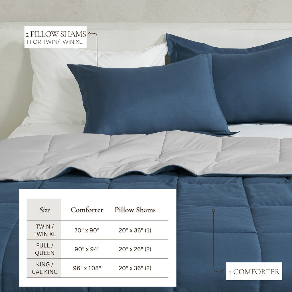 Parure de couette réversible toutes saisons en duvet synthétique Linery &amp; Co.