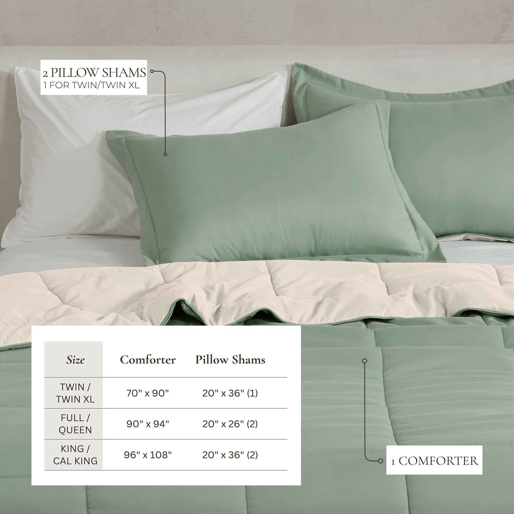 Parure de couette réversible toutes saisons en duvet synthétique Linery &amp; Co.