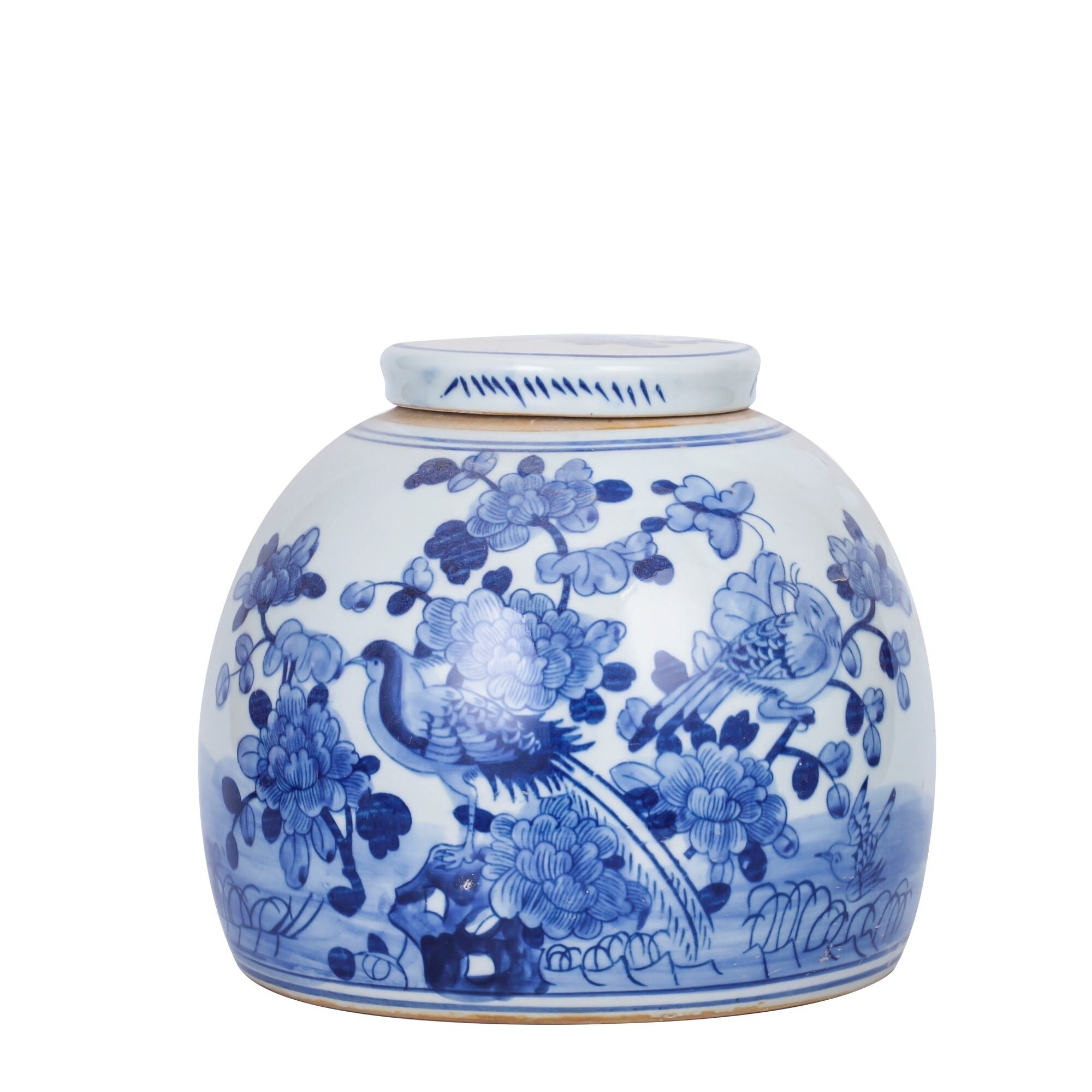 Petit pot Ming à motif floral et oiseau de Lins
