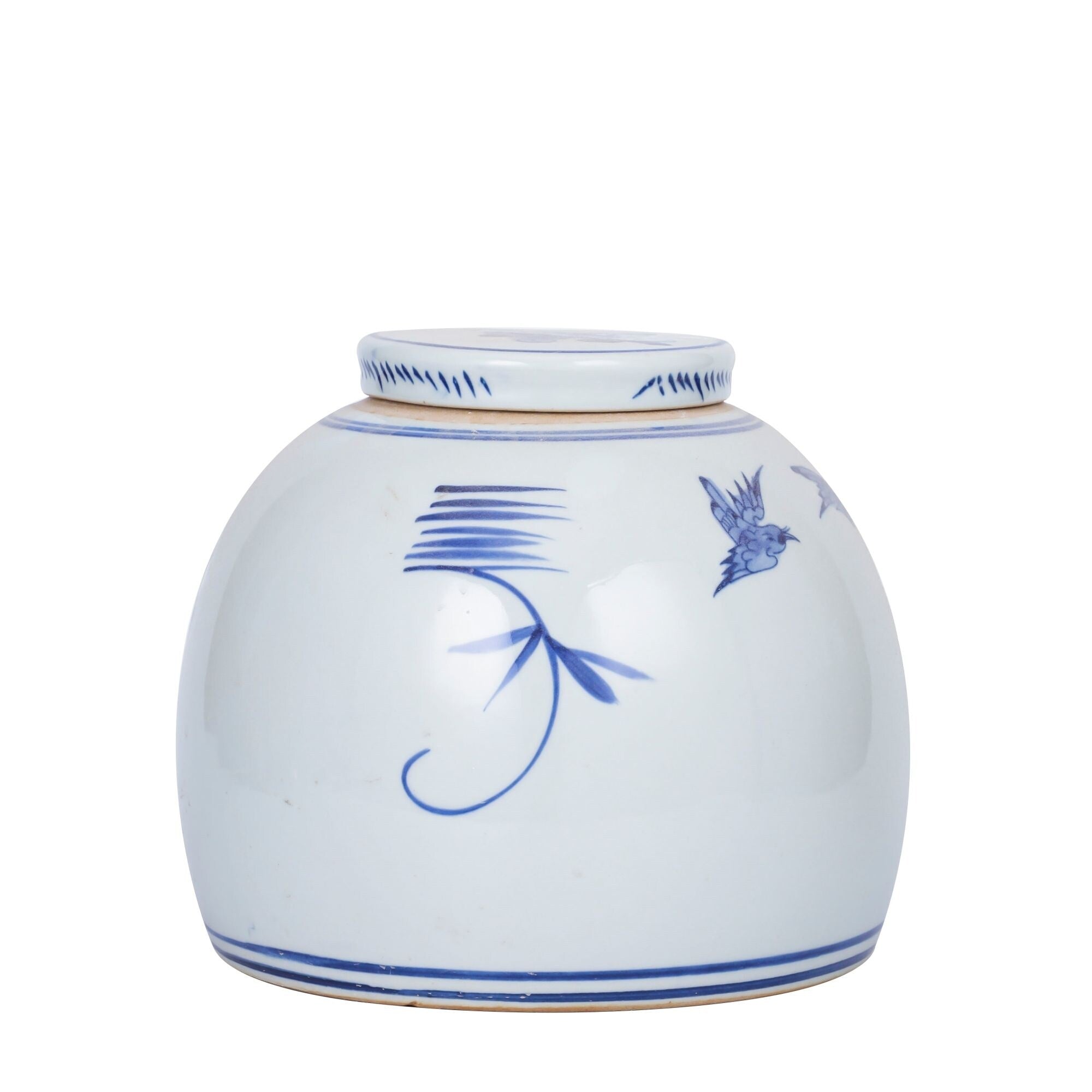 Petit pot Ming à motif floral et oiseau de Lins