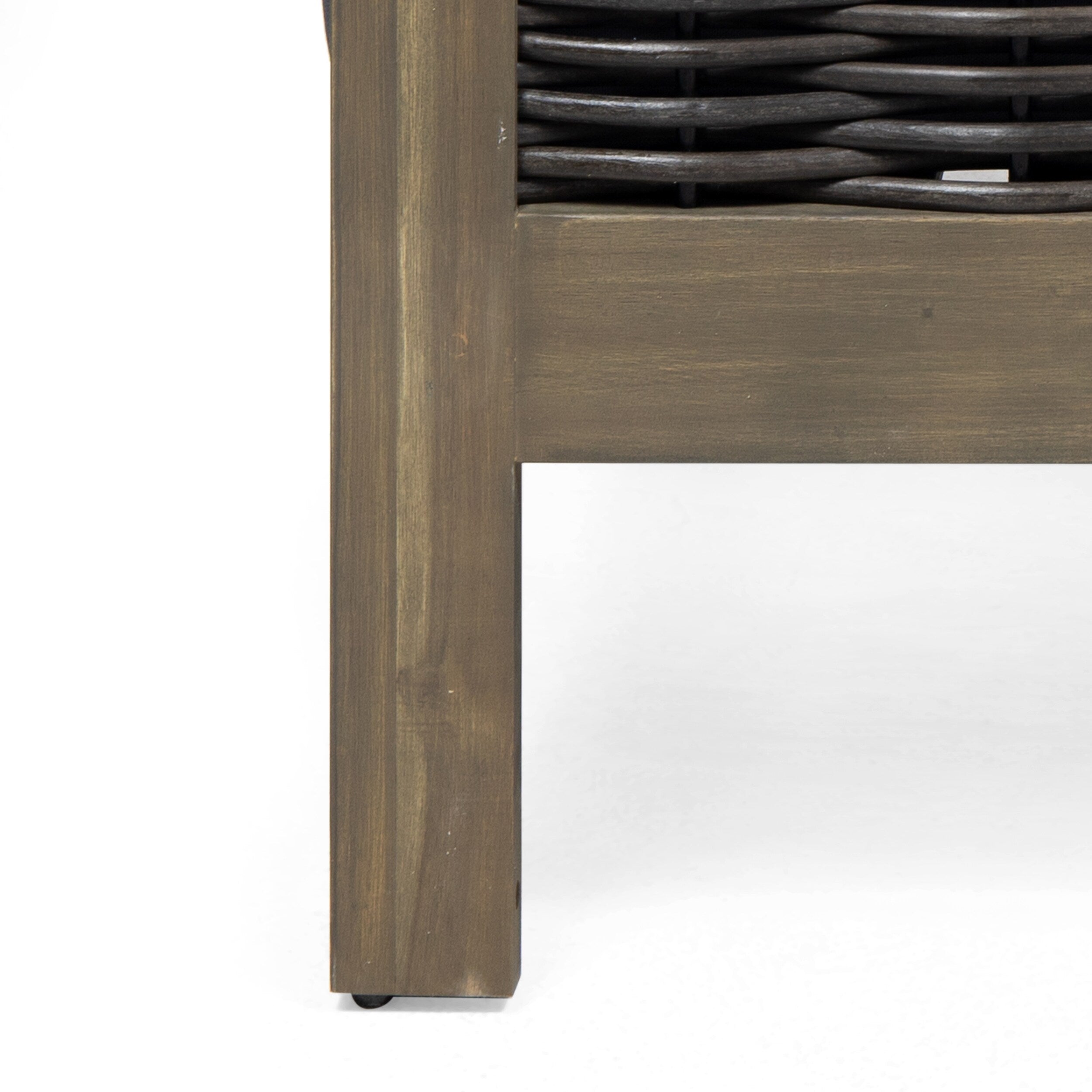 Fauteuil club d'extérieur Linwood en bois d'acacia avec détails en osier (lot de 2) par Christopher Knight Home