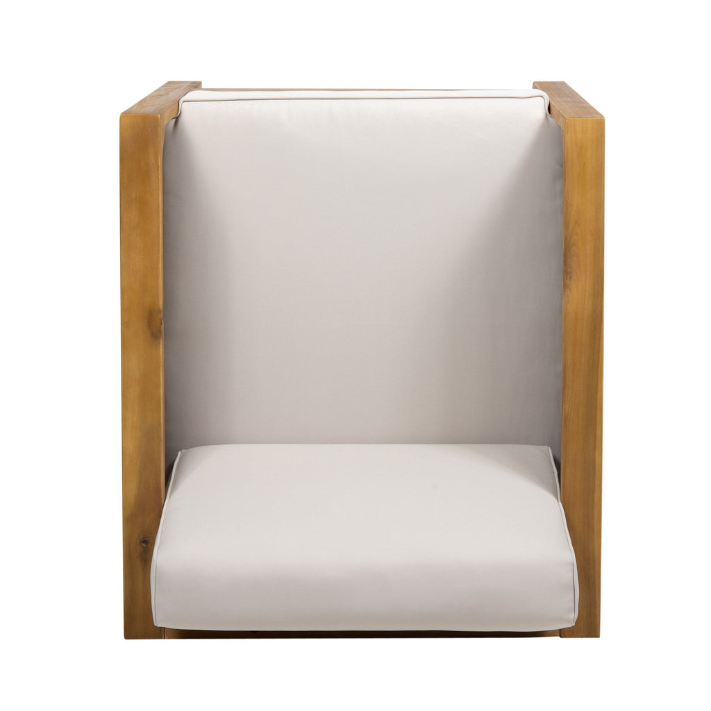 Fauteuil club d'extérieur Linwood en bois d'acacia avec détails en osier (lot de 2) par Christopher Knight Home