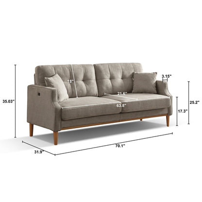 Canapé 3 places en tissu imperméable Living Space avec port de charge USB