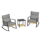 Ensemble de bistrot à bascule 3 pièces Livoosun, mobilier de jardin, ensemble de 2 chaises de patio avec table d'appoint pour jardin