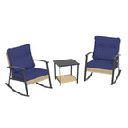 Ensemble de bistrot à bascule 3 pièces Livoosun, mobilier de jardin, ensemble de 2 chaises de patio avec table d'appoint pour jardin