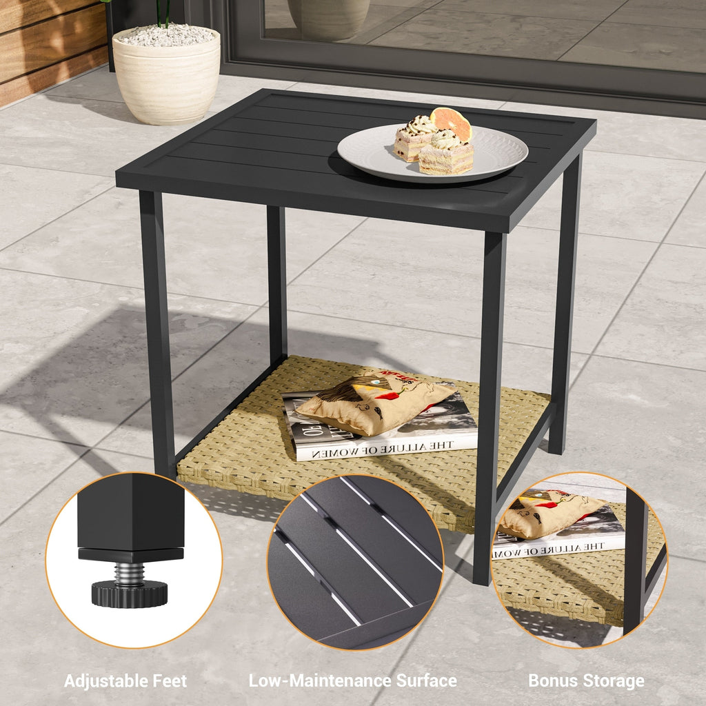 Ensemble de bistrot à bascule 3 pièces Livoosun, mobilier de jardin, ensemble de 2 chaises de patio avec table d'appoint pour jardin