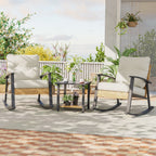 Ensemble de bistrot à bascule 3 pièces Livoosun, mobilier de jardin, ensemble de 2 chaises de patio avec table d'appoint pour jardin