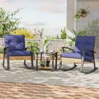 Ensemble de bistrot à bascule 3 pièces Livoosun, mobilier de jardin, ensemble de 2 chaises de patio avec table d'appoint pour jardin