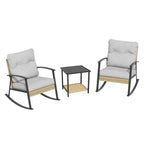 Ensemble de bistrot à bascule 3 pièces Livoosun, mobilier de jardin, ensemble de 2 chaises de patio avec table d'appoint pour jardin