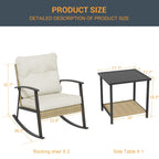 Ensemble de bistrot à bascule 3 pièces Livoosun, mobilier de jardin, ensemble de 2 chaises de patio avec table d'appoint pour jardin