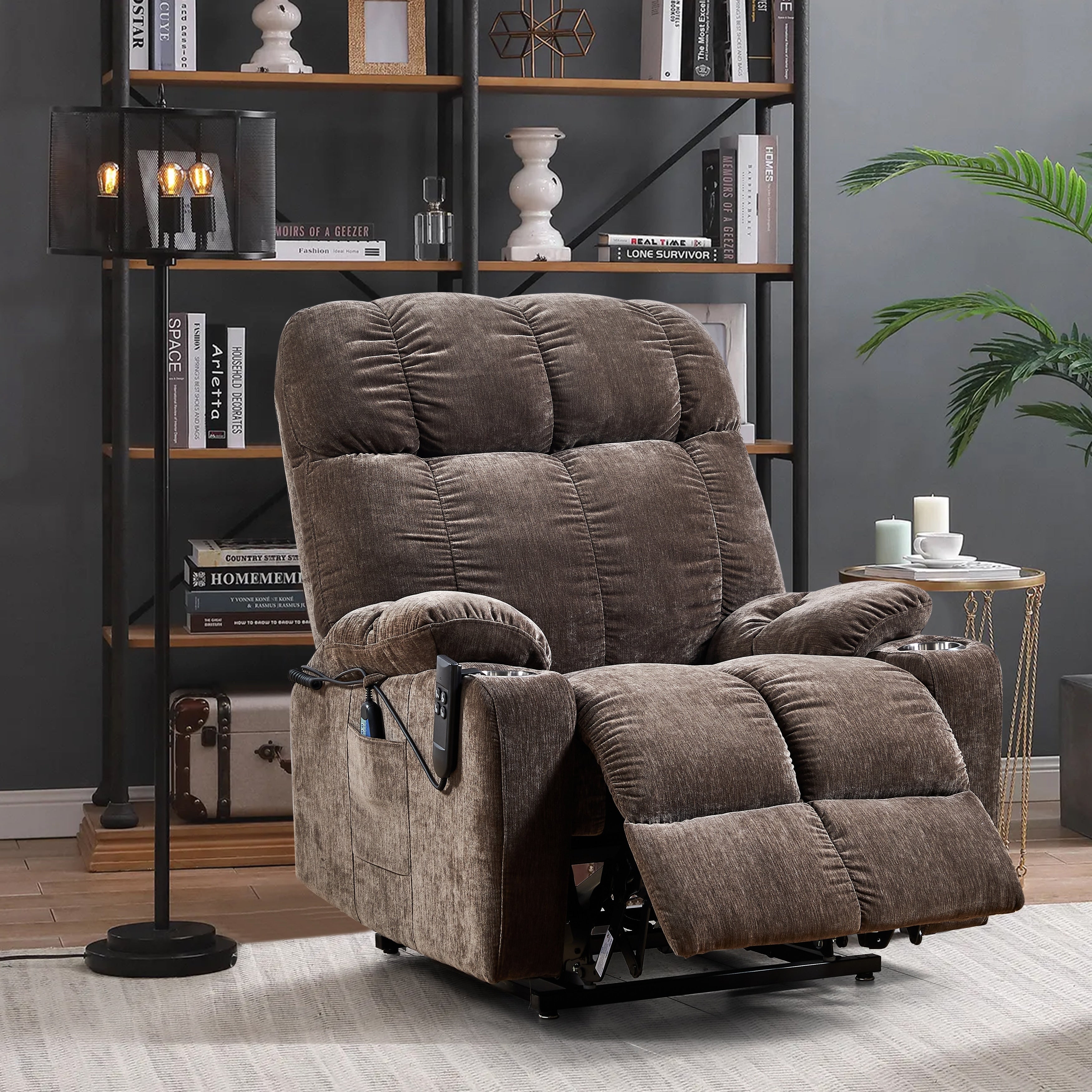 Fauteuil inclinable à double moteur Liyasi OKIN pour personnes âgées, inclinable à 180°, position infinie, avec massage thermique