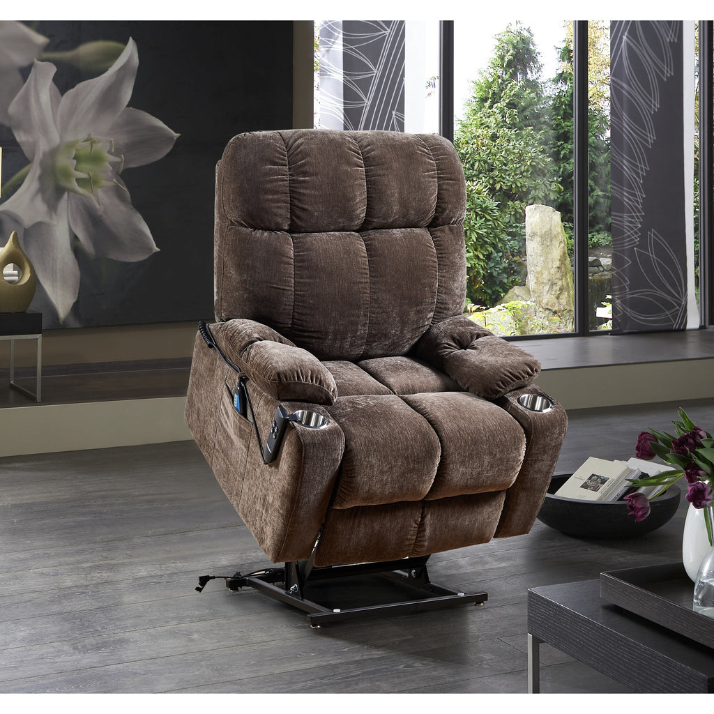 Fauteuil inclinable à double moteur Liyasi OKIN pour personnes âgées, inclinable à 180°, position infinie, avec massage thermique