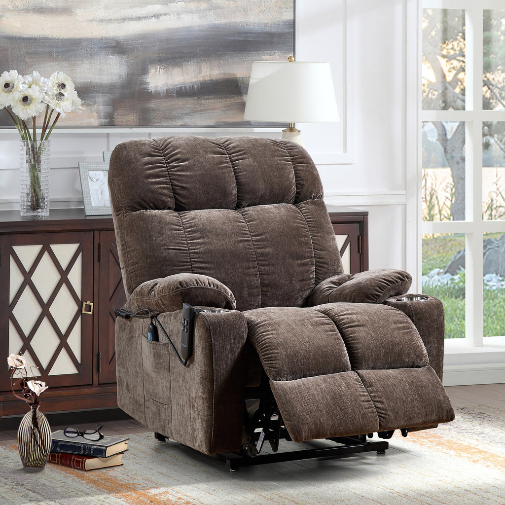 Fauteuil inclinable à double moteur Liyasi OKIN pour personnes âgées, inclinable à 180°, position infinie, avec massage thermique