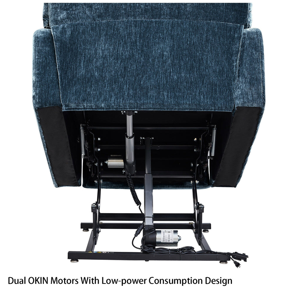 Fauteuil inclinable à double moteur Liyasi OKIN pour personnes âgées, inclinable à 180°, position infinie, avec massage thermique