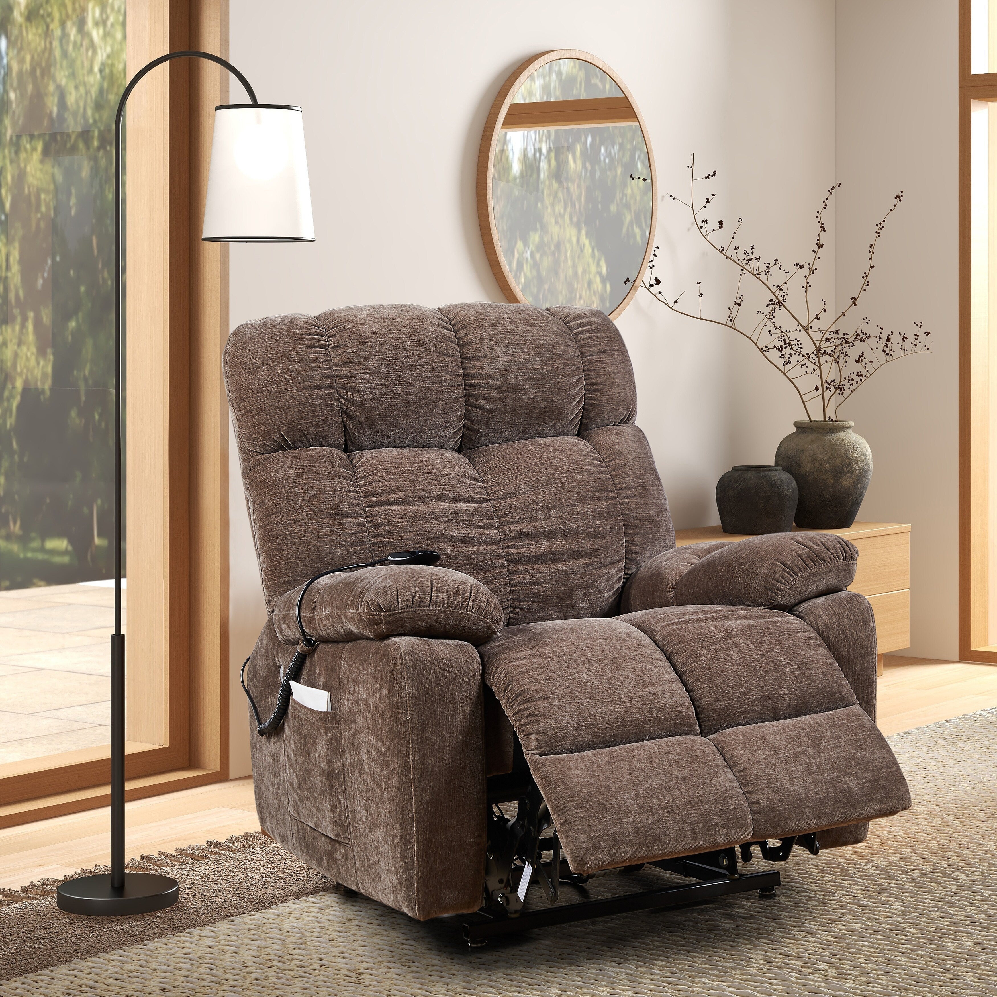Fauteuil inclinable à double moteur Liyasi OKIN pour personnes âgées, inclinable à 180°, position infinie, avec massage thermique