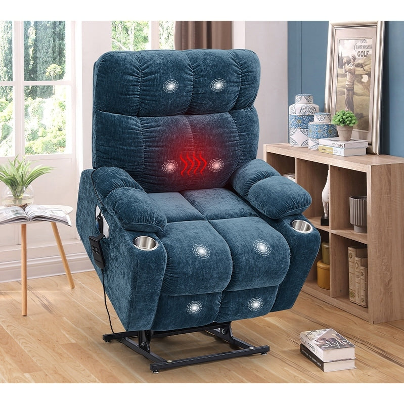 Fauteuil inclinable à double moteur Liyasi OKIN pour personnes âgées, inclinable à 180°, position infinie, avec massage thermique