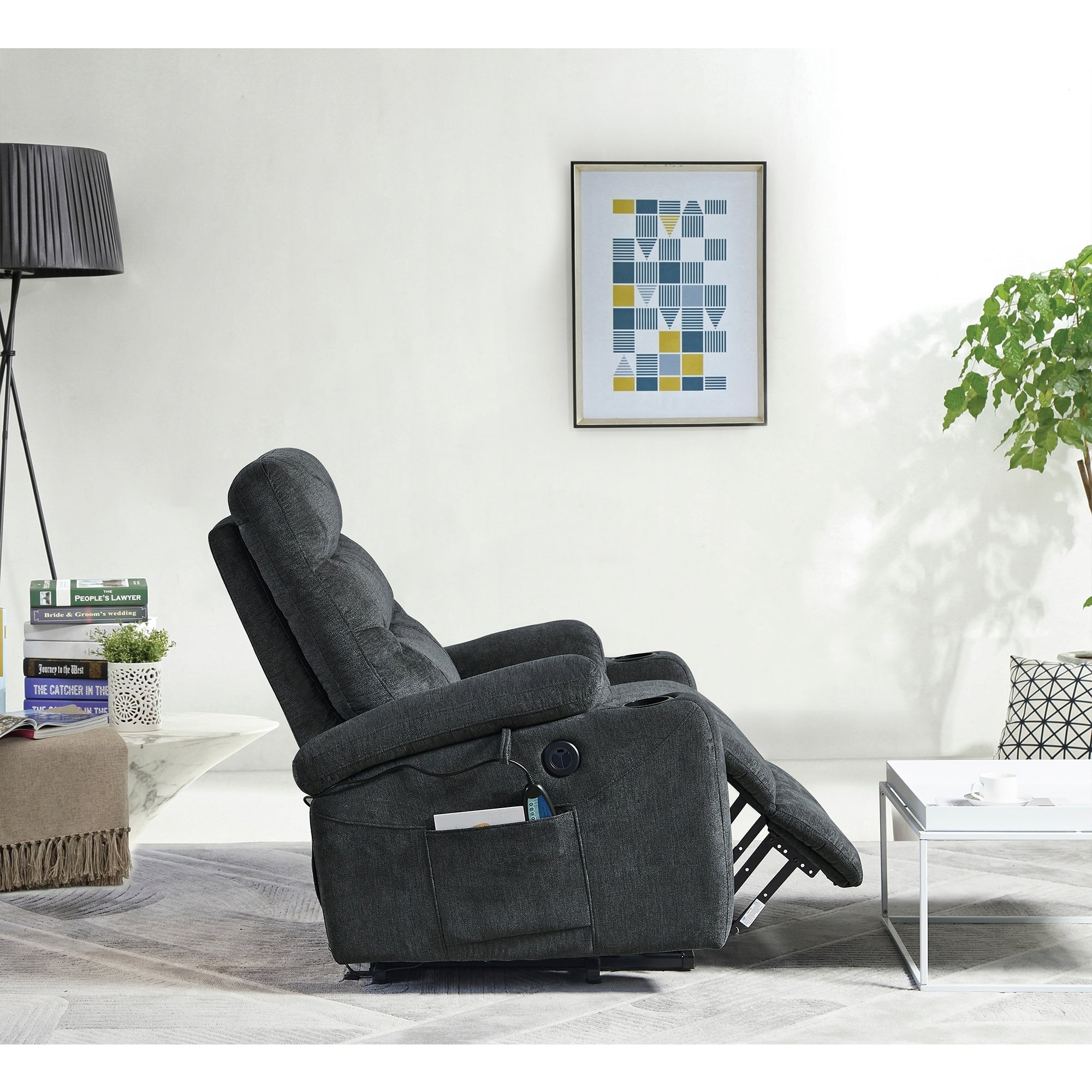 Fauteuil inclinable électrique Liyasi avec massage et chauffage pour personnes âgées