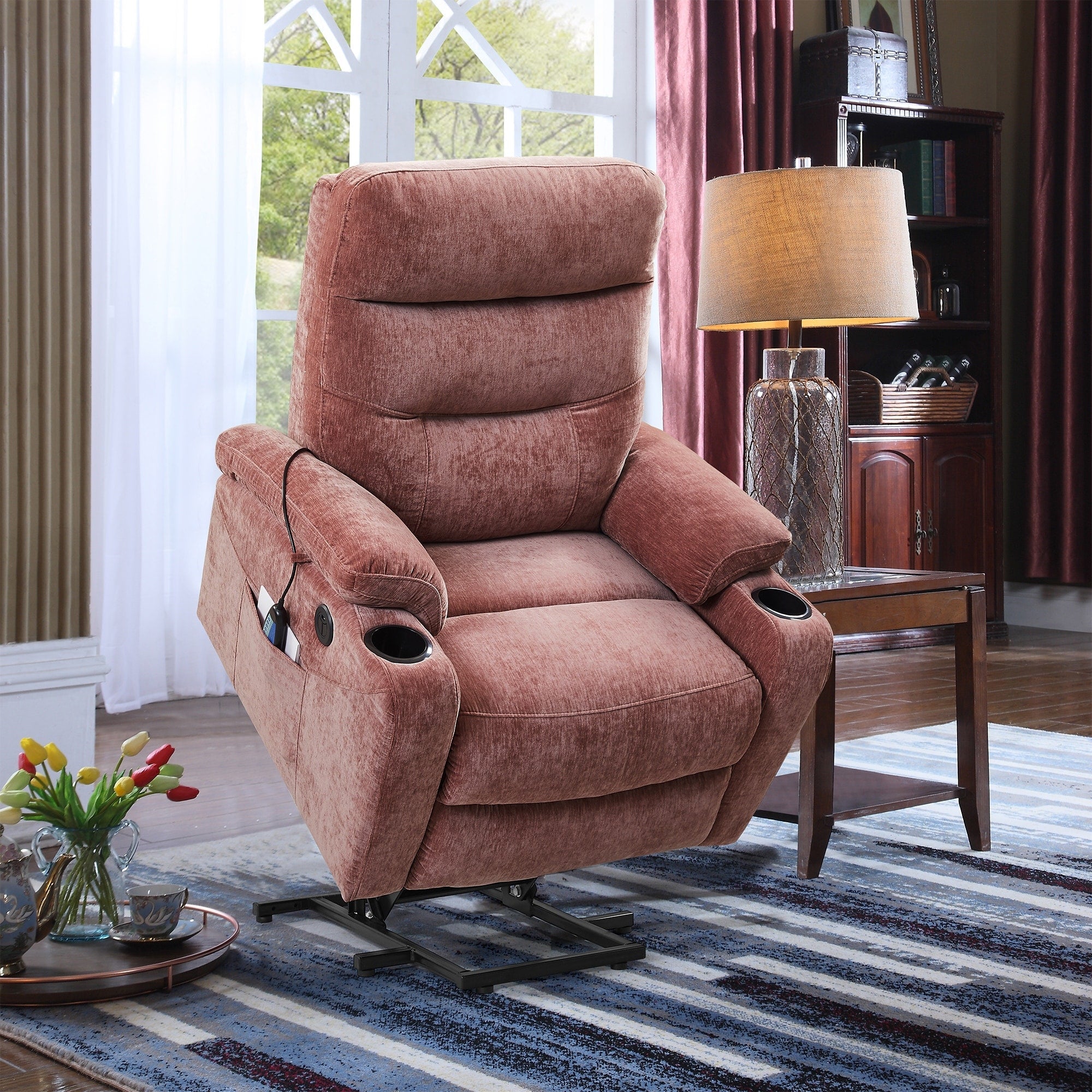 Fauteuil inclinable électrique Liyasi avec massage et chauffage pour personnes âgées